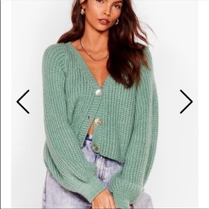 Mint green cardigan sweater